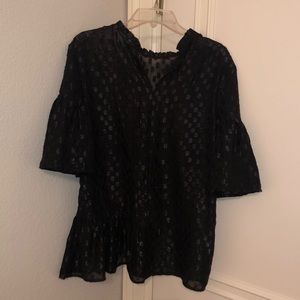 Black flowy H&M sheer blouse size 6